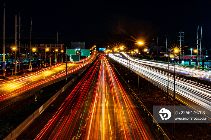 Road, power line, car running with speed, hiway highway