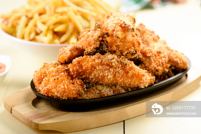 chicken strips and fries