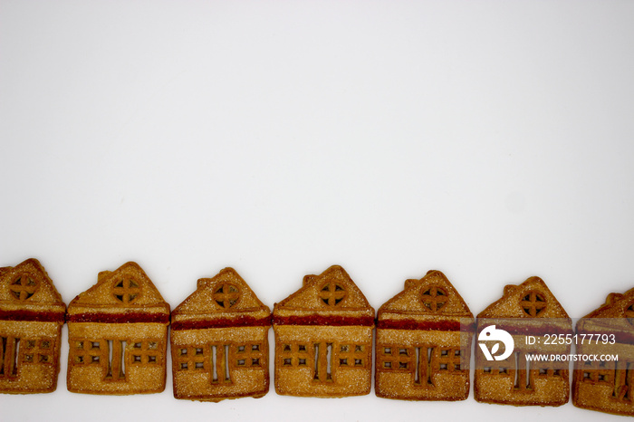 Magnificent And Delicious Cookies In The Form Of A One-Story Building. Isolated Image. Copy Space