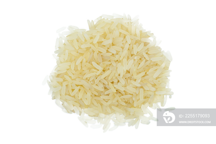 White rice steamed bunch, close up, isolated. Healthy nutrition for weight loss and controls diseases occurrence