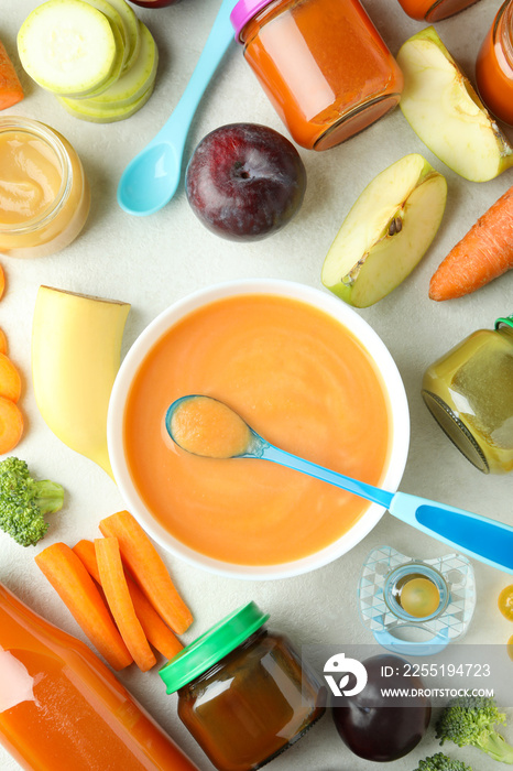 Concept of tasty baby food or nutrition