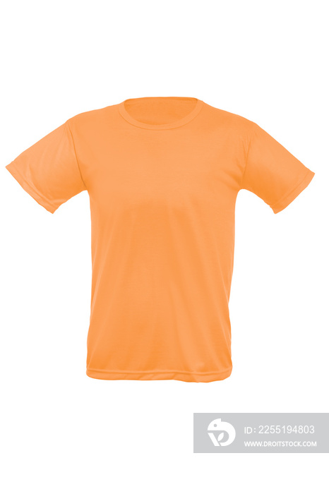 Mockup of a template of a man’s t-shirt on a white background