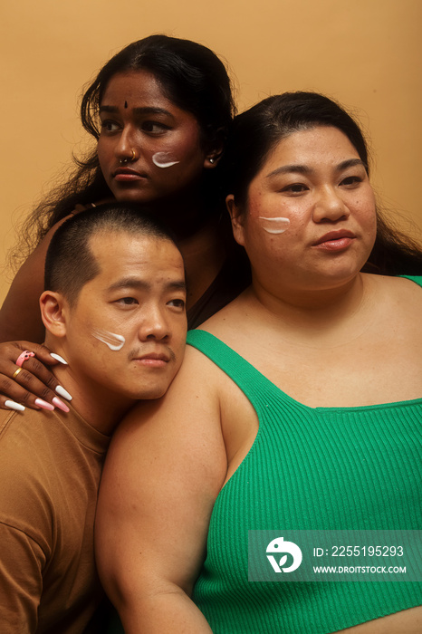 Asian trio lifestyle studio portrait shot