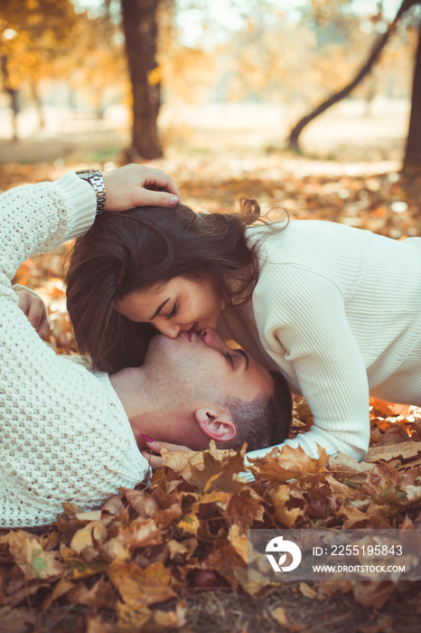 Classy couple spending the day in the park