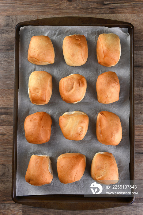 Dinner Rolls on Baking Sheet