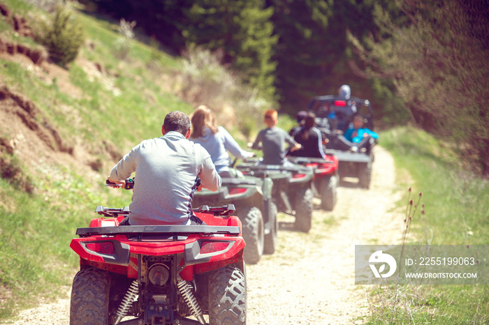 man riding atv vehicle on off road track ,people outdoor sport activitiies theme