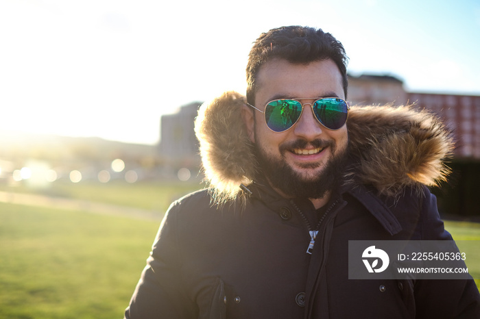 winter man bearded portraits