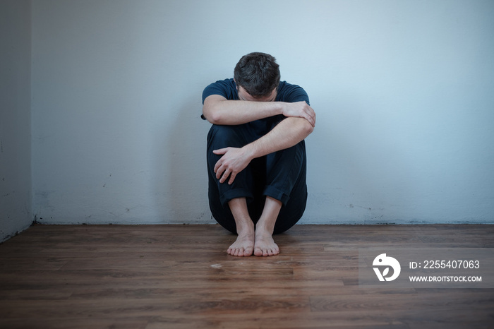 Desperate man in trouble feeling depressed