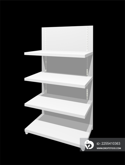 白色の陳列什器の3dレンダリング