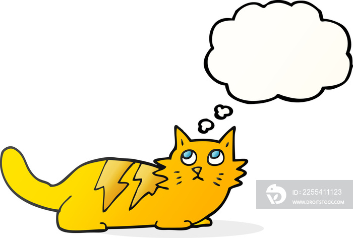 thought bubble cartoon cat