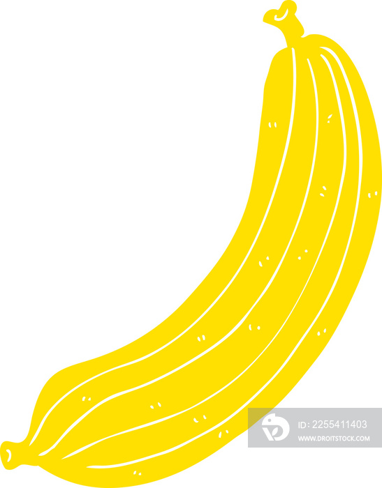 flat color illustration of a cartoon banana