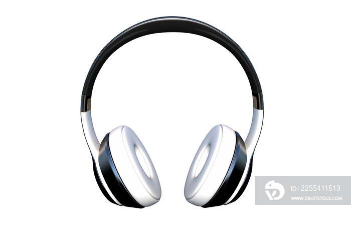 Elegant Modern Wireless Headphones Isolated Background PNG Graphic. 3D Rendered Headphones.