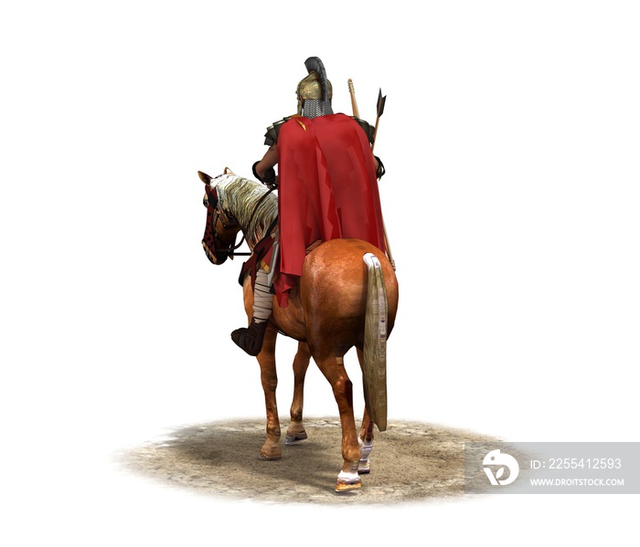 rider, warrior on horseback, 3D rendering, 3D illustration