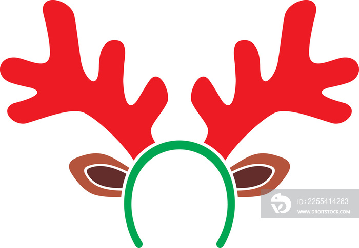 Funny Christmas reindeer horns png illustration