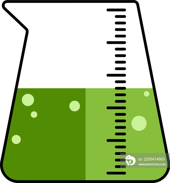 laboratory equipment in a flat design drawing. beaker and flask illustrations. objects for educational design elements.