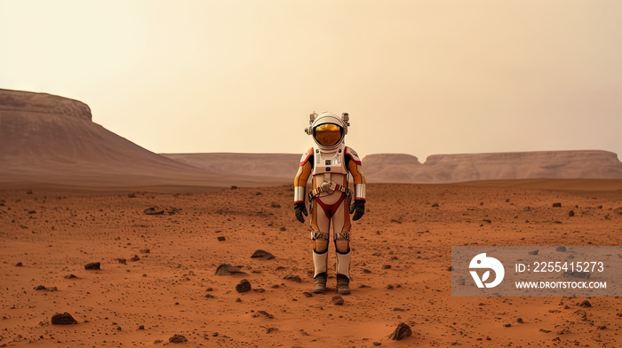 A Lonely Astronaut Walks on Mars