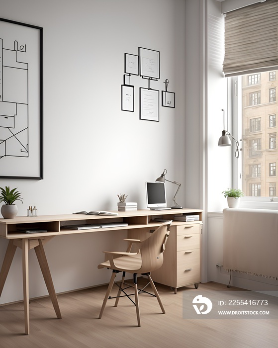 Photo of a minimalistic workspace with natural lighting