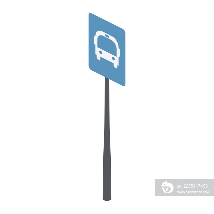 isometric bus stop traffic sign 3d universal scenary collection set