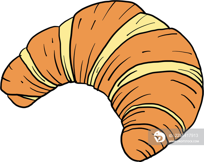 doodle freehand sketch drawing of croissant bread.