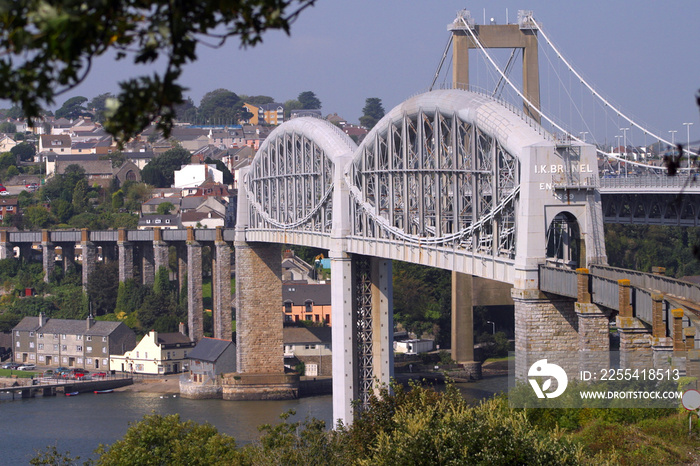 England, Cornwall, Devon, West Country, Saltash, Tamar, Brunels rail bridge