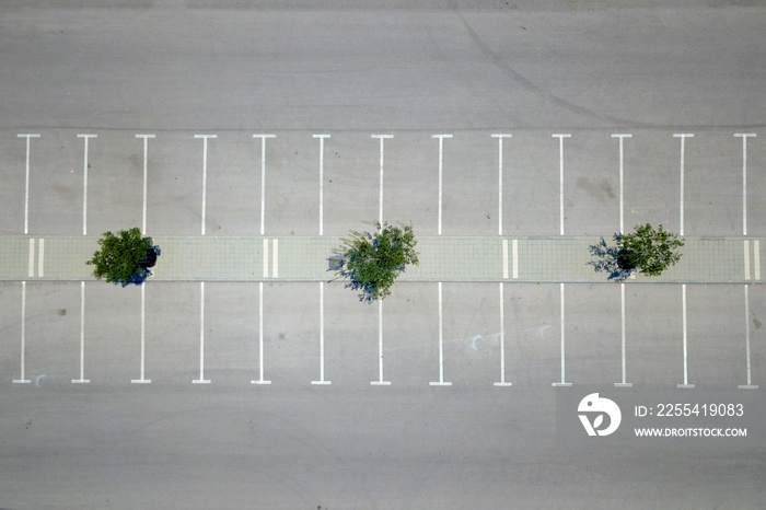 Empty parking lot - Top down aerial view