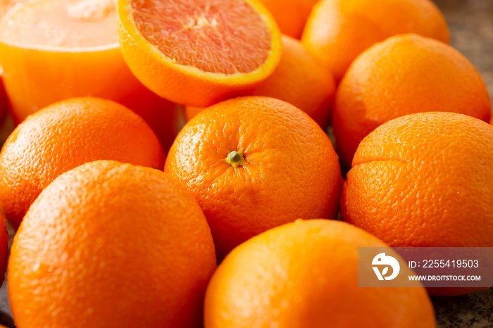 A closeup view of cara cara oranges.