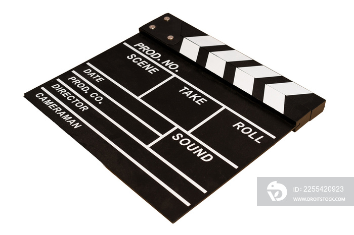 Clapperboard isolated on white background