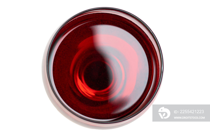 Red Wine in glass. Isolated on white background