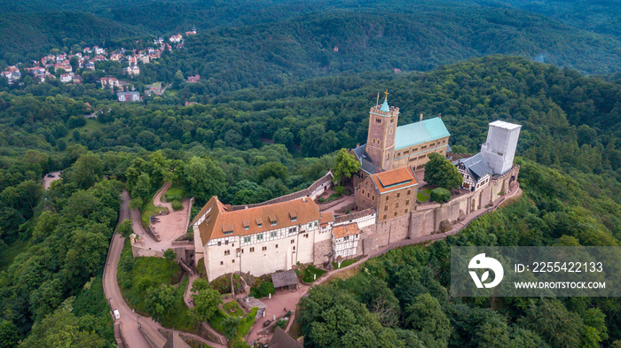 aerial view of the Wartburg Thuringia Eisenach Germany