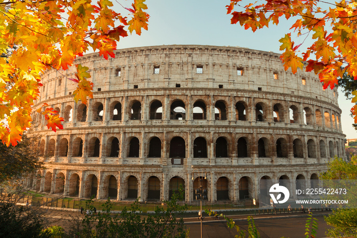 Colosseum at sunset in Rome, Italy