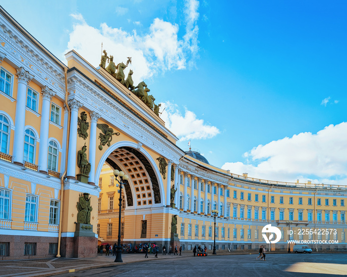 Arch of General Staff Building at Palace Square Saint Petersburg