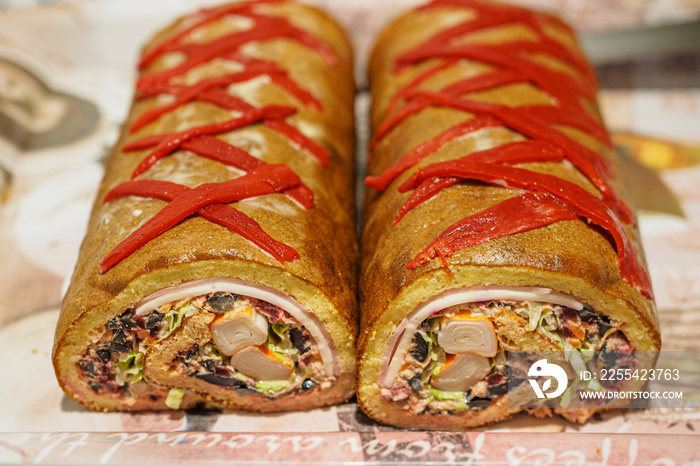 Argentine Christmas pionono stuffed with salad