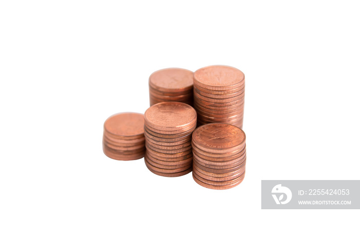 Stacks of copper coins