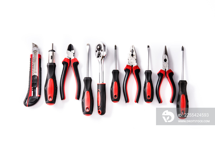 Building tools repair set isolated on white background