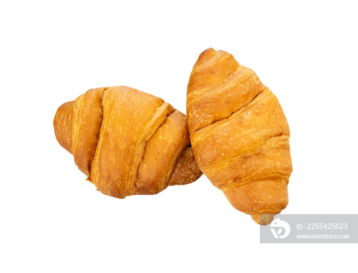 Two croissant bread isolated element