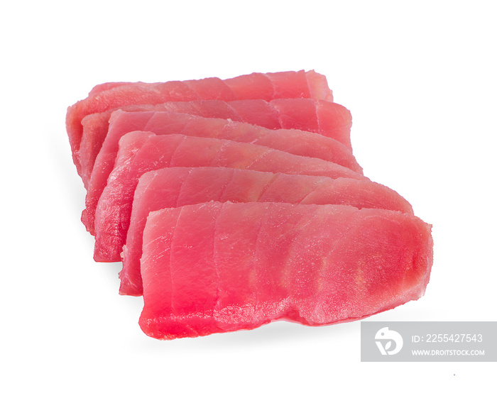 Raw tuna fish isolated on white background