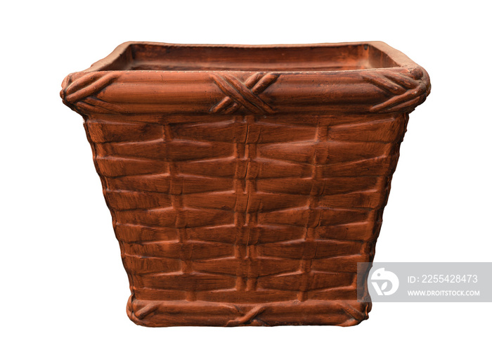 Cut out clay pot, home decoration isolated