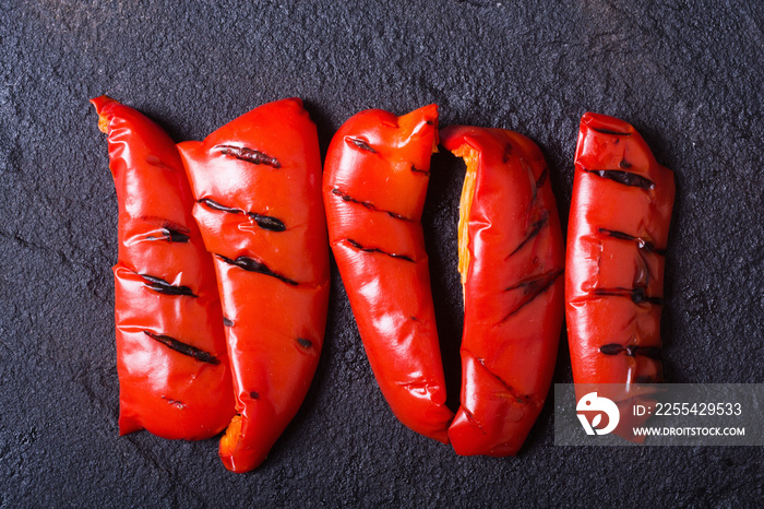 red grilled peppers