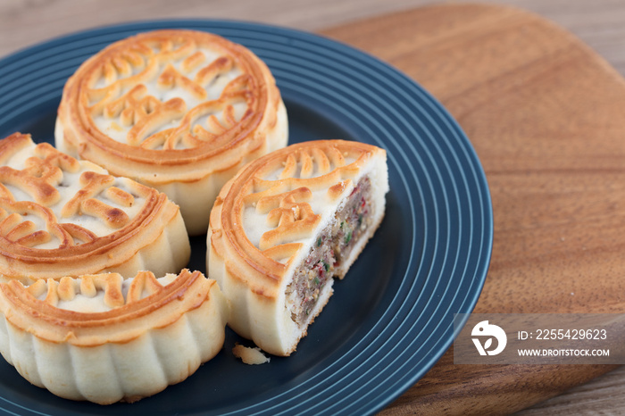 Moon cakes for Chinese traditional festival Mid-Autumn Festival