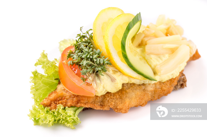 Danish specialties and national dishes, high-quality open sandwich