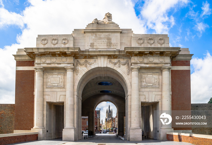 View on Ypres Menin main gate - Belgium