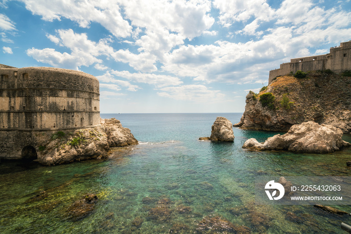 Old harbor of Dubrovnik old town, Croatia