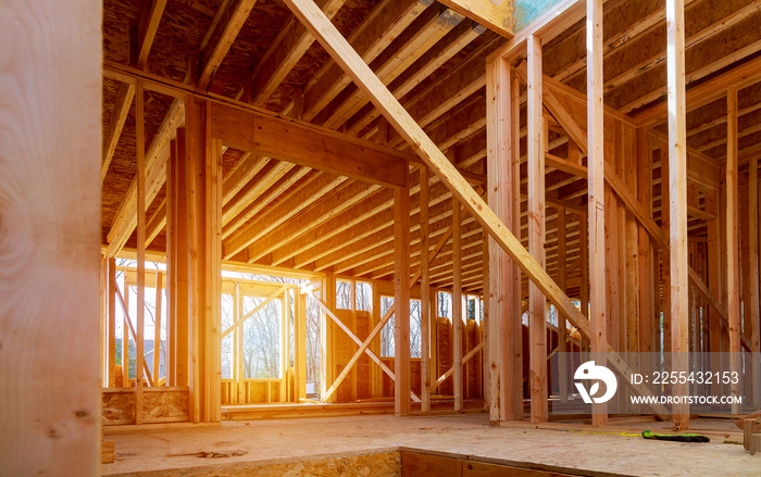 Interior view of a house under construction