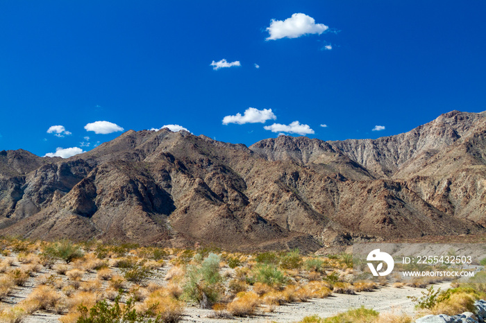 Desert mountains in the Coachella Valley in California