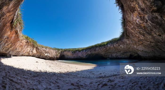 Hidden beach in the Marietas Islands at the mexican Pacific