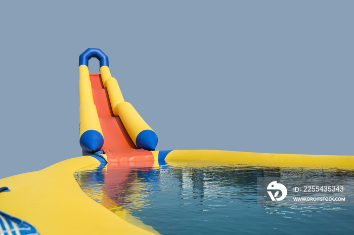 inflatable slides into the water, cascade