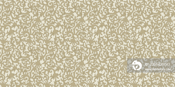 Damask seamless pattern element. Vector classical luxury old fashioned damask ornament, royal victorian seamless texture for wallpapers, textile, wrapping. Vintage exquisite floral baroque template.