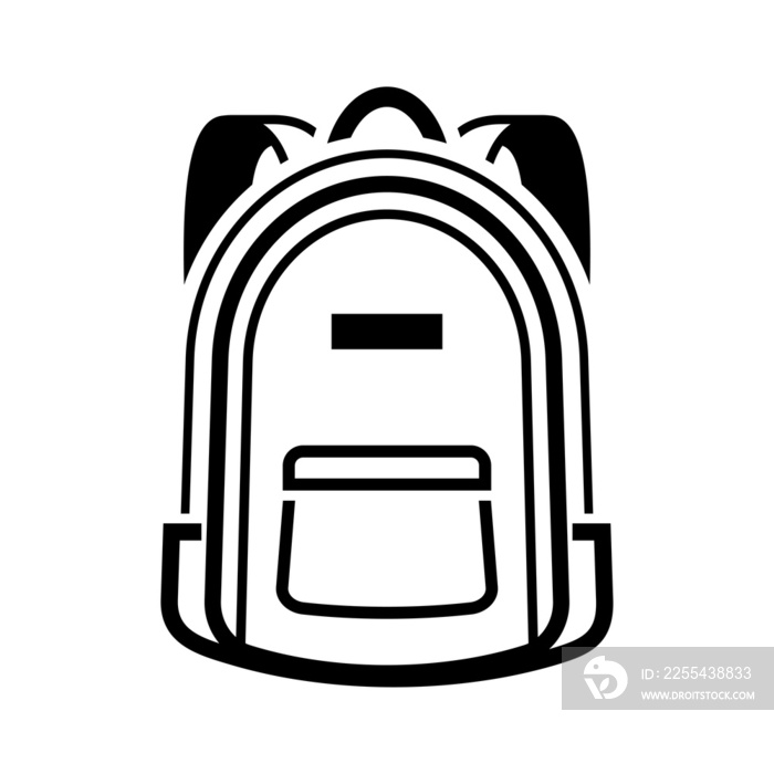 Backpack icon. School bag icon. Ordinary backpack icon isolated on background.