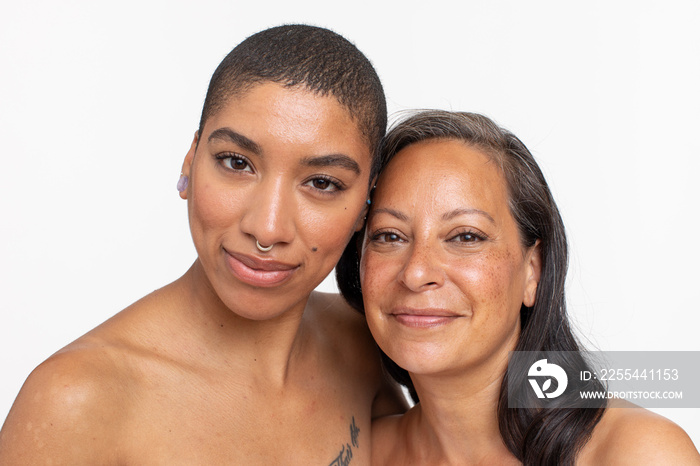 Studio portrait of smiling women