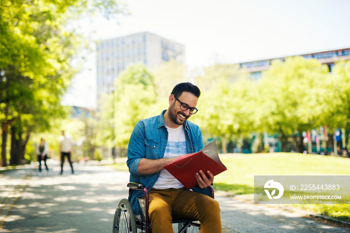 Student in wheelchair